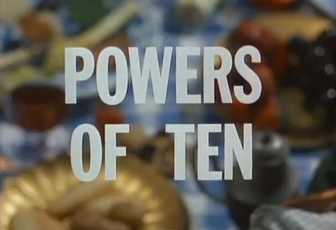 Title Card frame from Ray Eames' Powers of Ten 